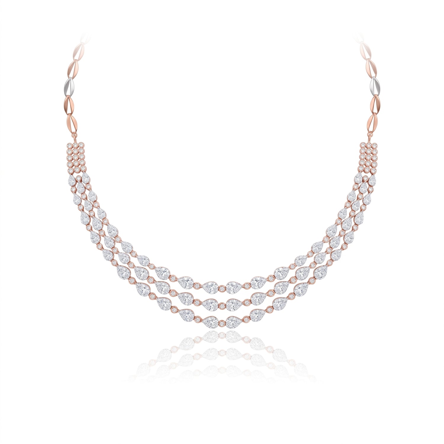Radiant Triple Grace Lab Grown Diamond Necklace
