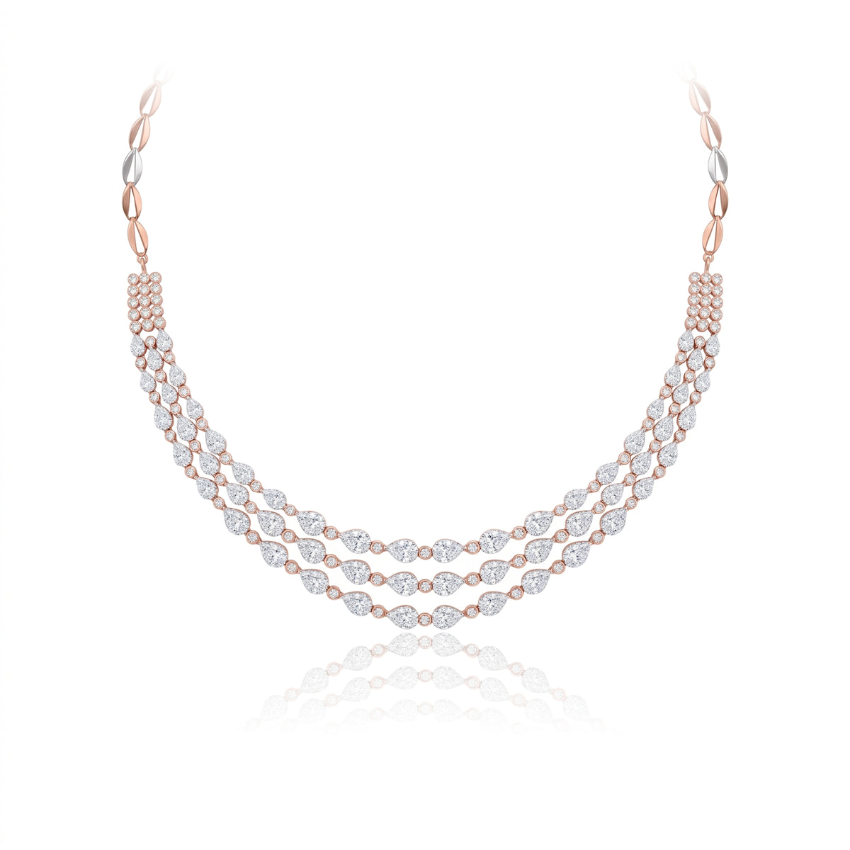 Radiant Triple Grace Lab Grown Diamond Necklace