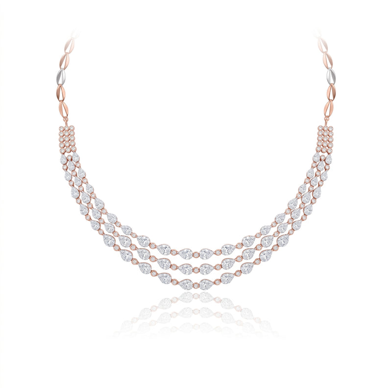 Radiant Triple Grace Lab Grown Diamond Necklace