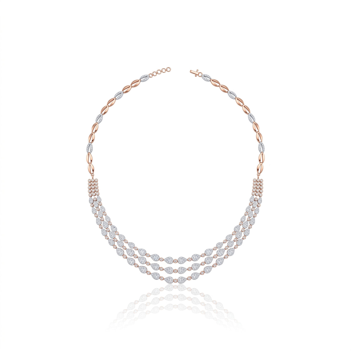 Radiant Triple Grace Lab Grown Diamond Necklace