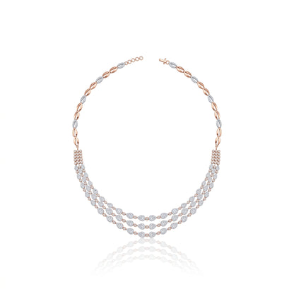 Radiant Triple Grace Lab Grown Diamond Necklace