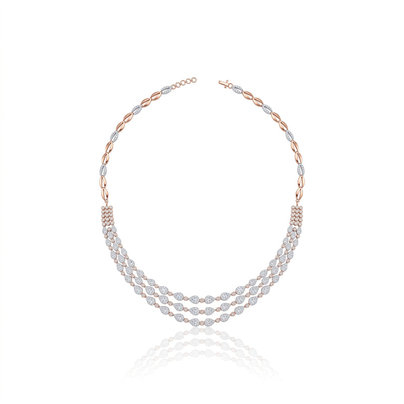 Radiant Triple Grace Lab Grown Diamond Necklace