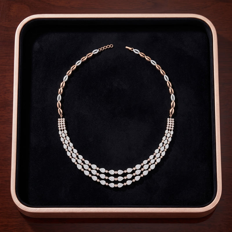Radiant Triple Grace Lab Grown Diamond Necklace