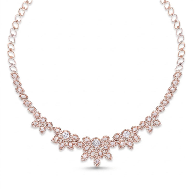 Floral Radiance Lab Grown Diamond Necklace