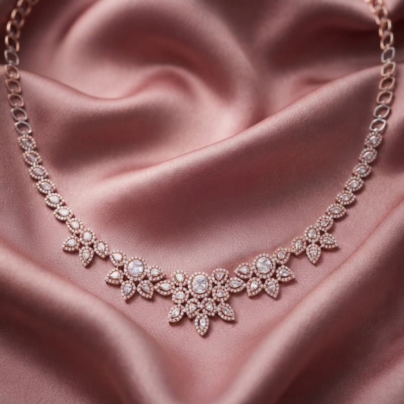 Floral Radiance Lab Grown Diamond Necklace
