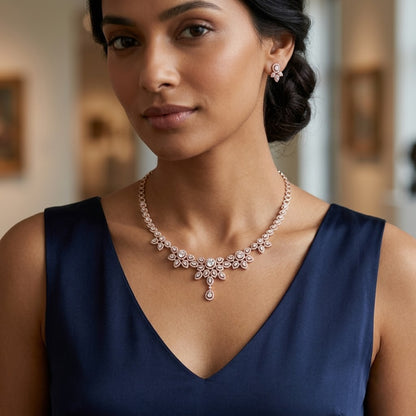 Floral Radiance Lab Grown Diamond Necklace