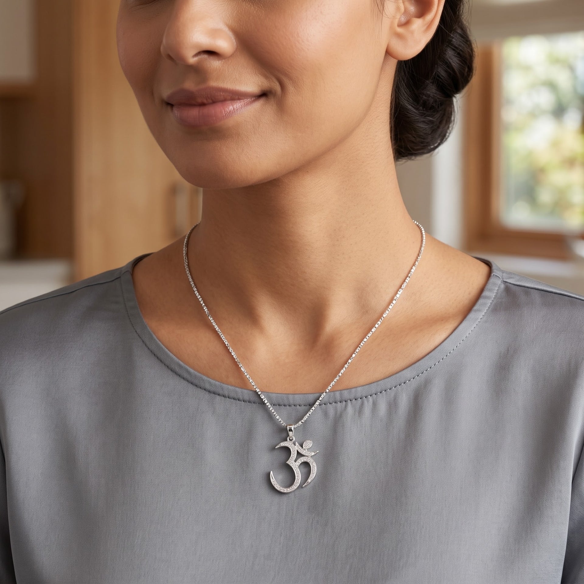 Divine Om Lab Grown Diamond Pendant
