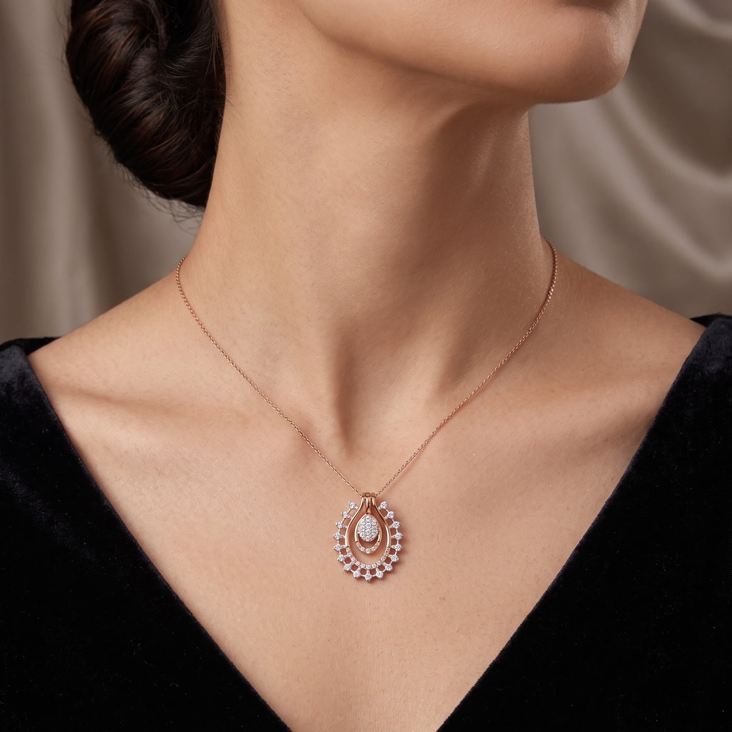Serene Spark Tear Lab Grown Diamond Pendant