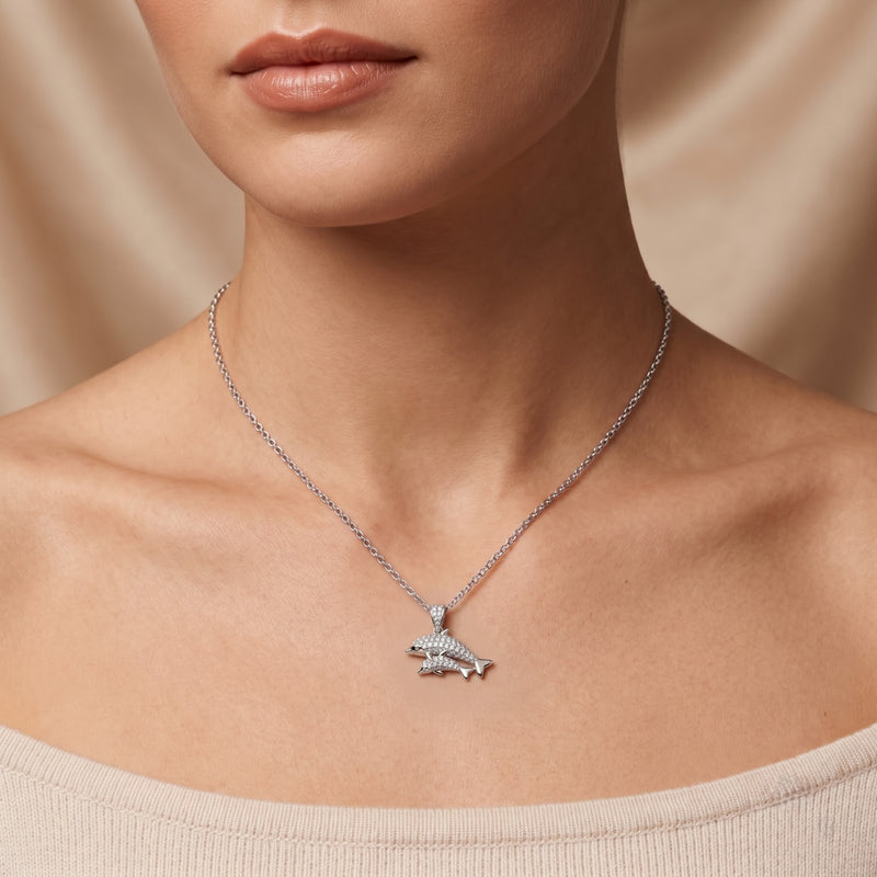 Dolphin Delight Lab Grown Diamond Pendant