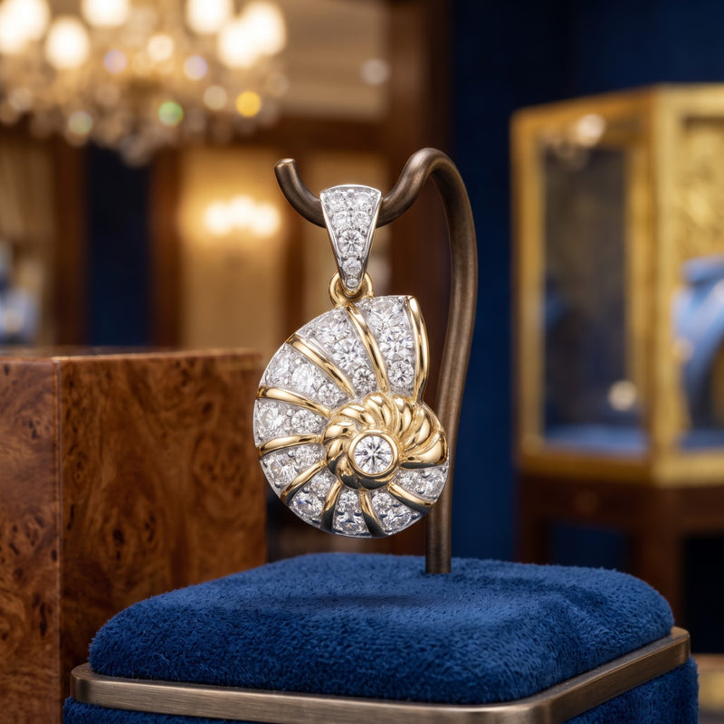 Treasure Shell Lab Grown Diamond Pendant