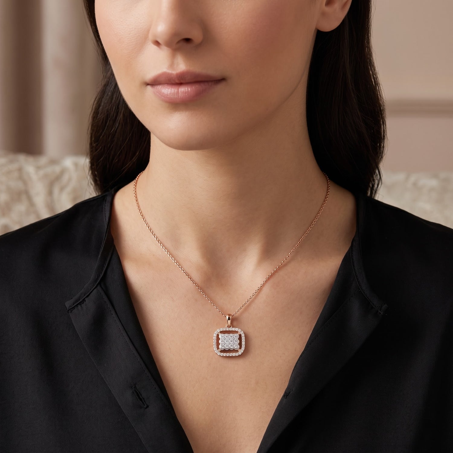 Brilliance Crest Halo Lab Grown Diamond Pendant