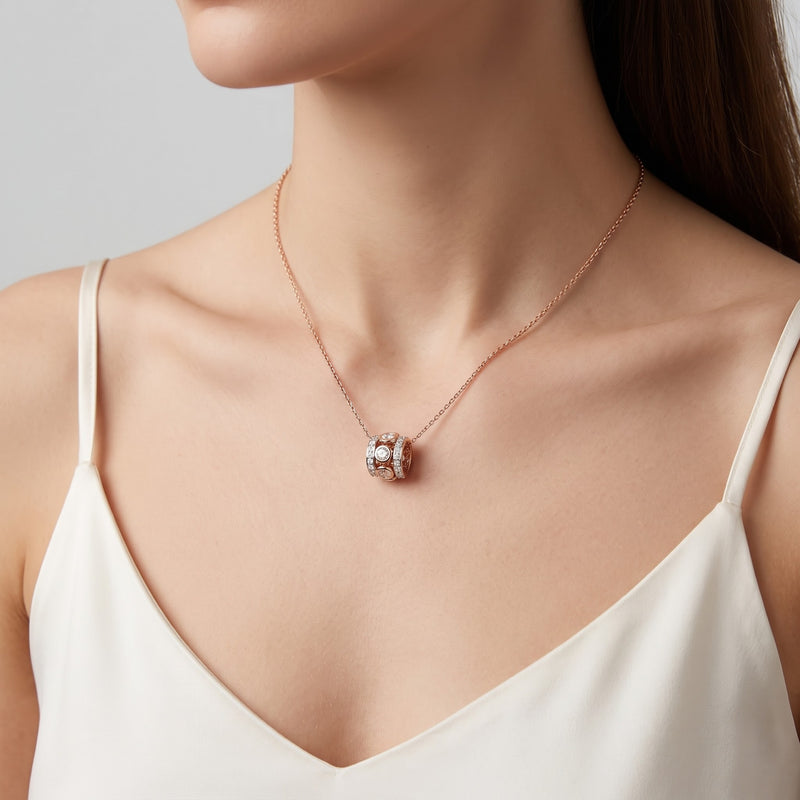Halo Stream Bar Lab Grown Diamond Pendant