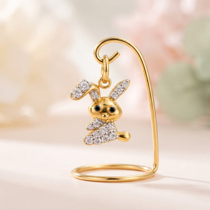 Golden Bunny Lab Grown Diamond Pendant
