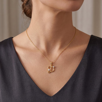 Divine Heartbeat Initial Lab Grown Diamond Pendant