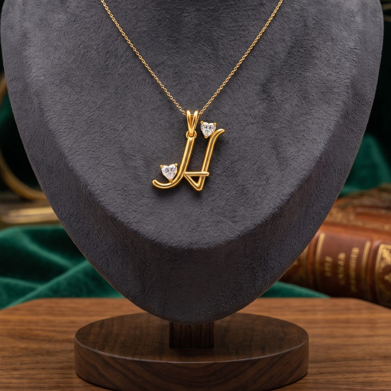 Heavenly Hearts Initial Lab Grown Diamond Pendant