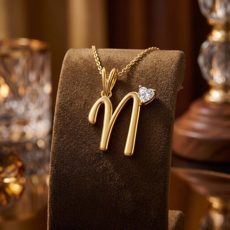 Noble Heart "N" Lab Grown Diamond Pendant