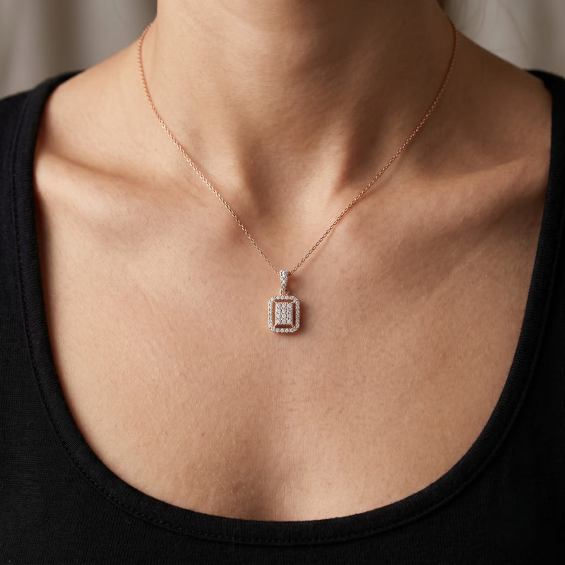 Glimmer Panel Lab Grown Diamond Pendant