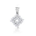 A silver snowflake pendant embellished with marquise-cut and round-cut clear stones, shown on a clean white background with a soft reflection below.