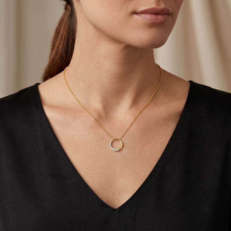 Halo Arc Lab Grown Diamond Pendant