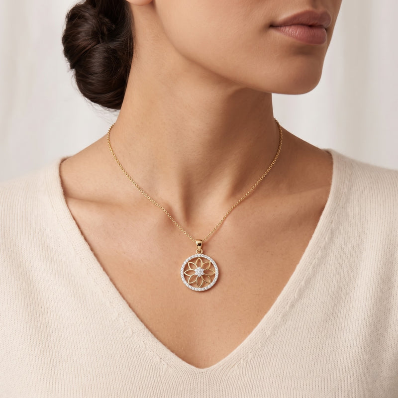 Divine Petal Sphere Lab Grown Diamond Pendant