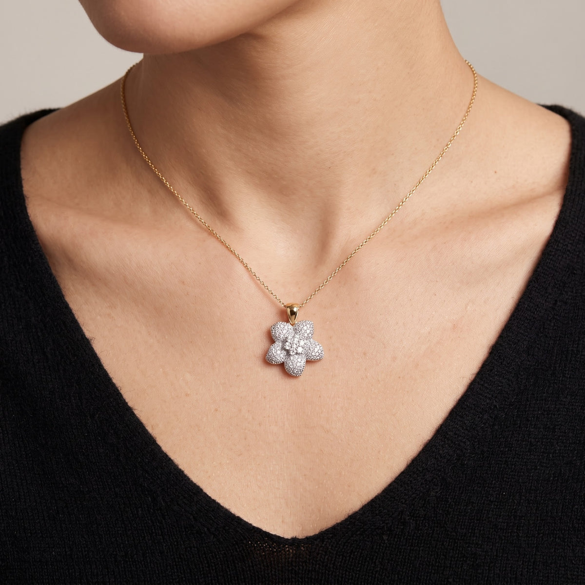 Snowkissed Blossom Lab Grown Diamond Pendant