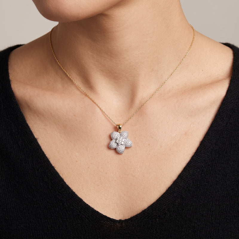 Snowkissed Blossom Lab Grown Diamond Pendant