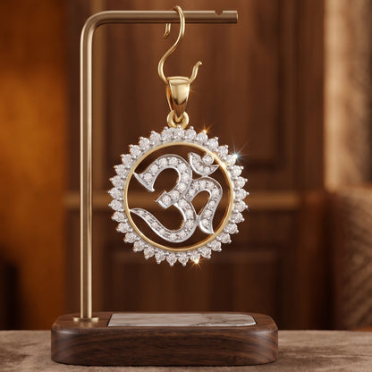 Spiritual Radiance Om Lab Grown Diamond Pendant