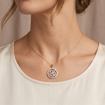 Spiritual Radiance Om Lab Grown Diamond Pendant