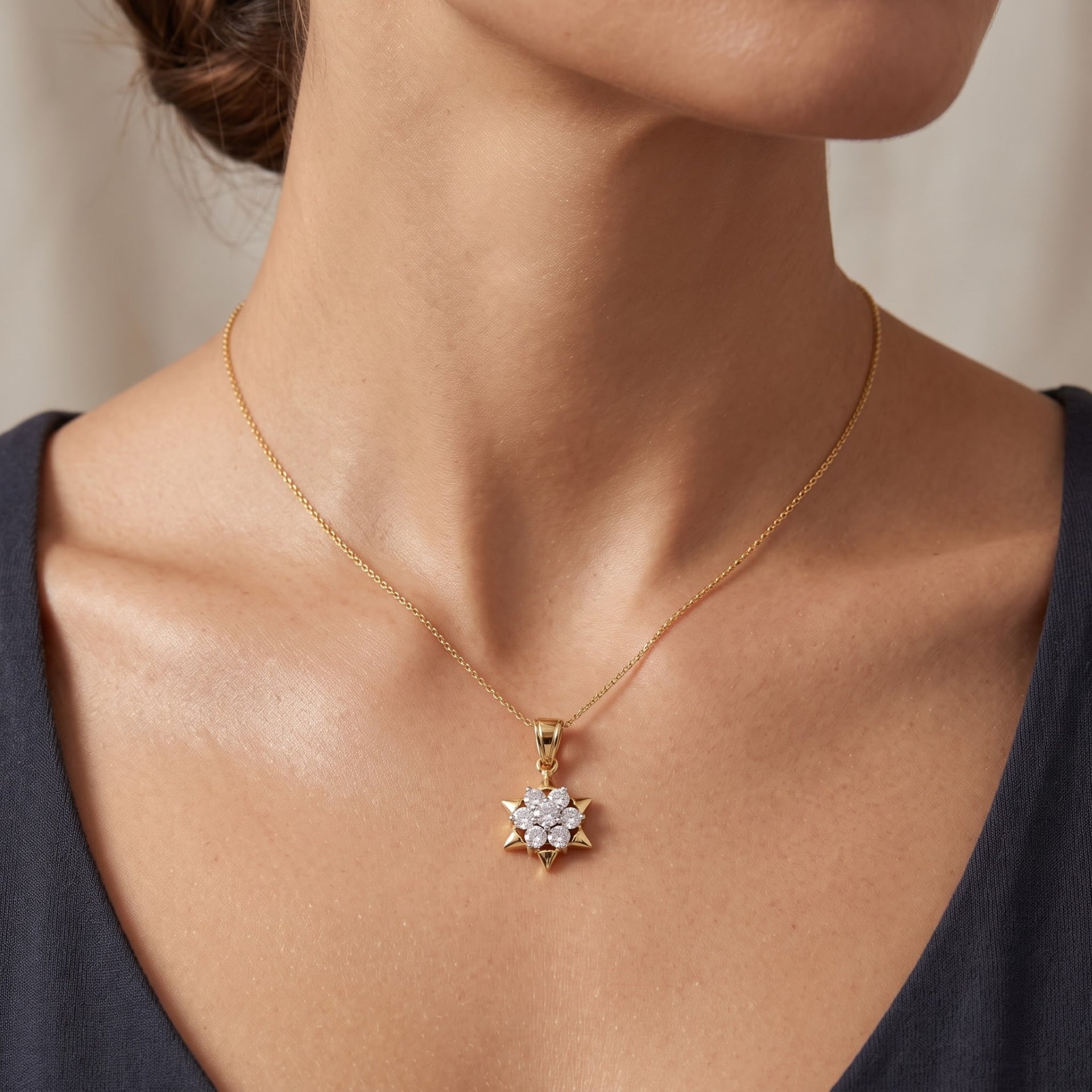 Radiant Astra Cluster Lab Grown Diamond Pendant