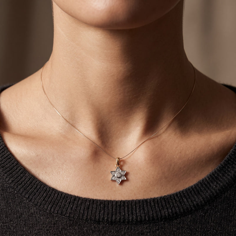 Sunlit Flora Star Lab Grown Diamond Pendant