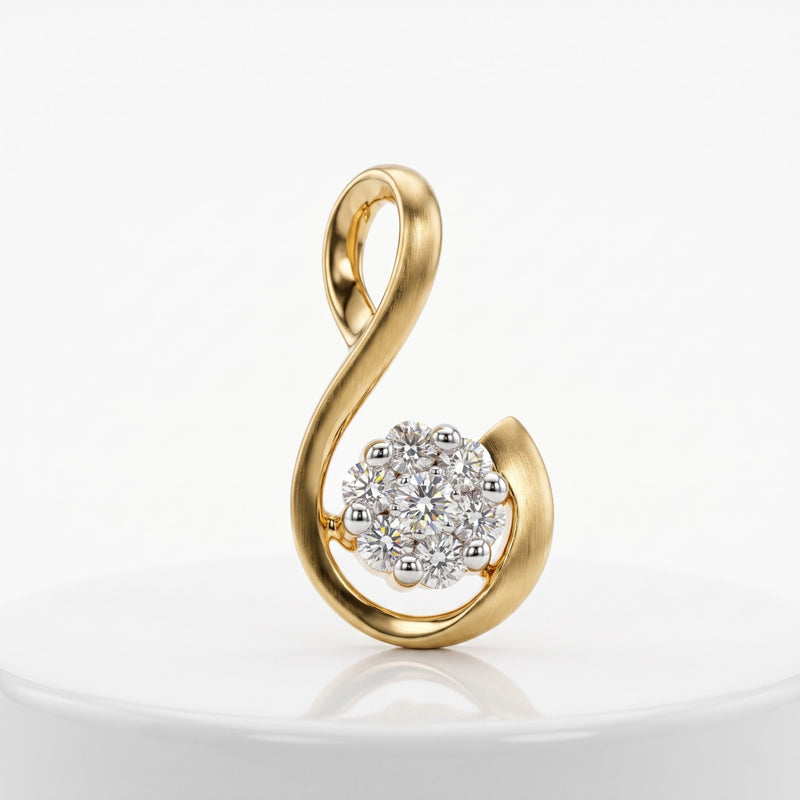 Flora Curve Lab Grown Diamond Pendant