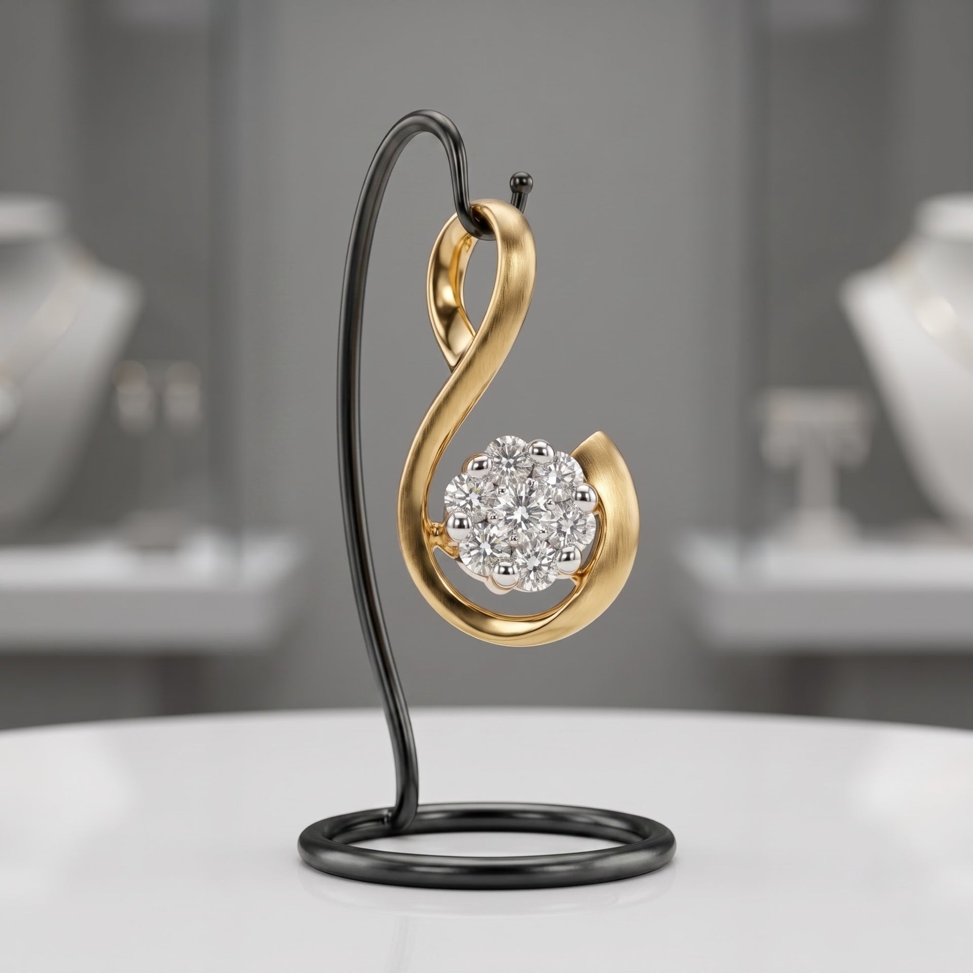 Flora Curve Lab Grown Diamond Pendant