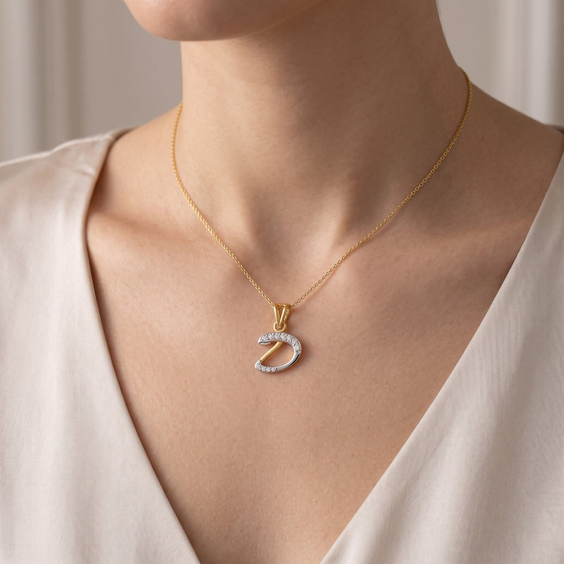 D-Initial Lab Grown Diamond Pendant
