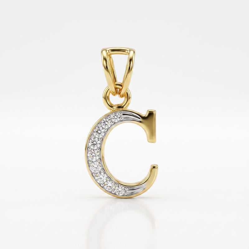 C-Initial Lab Grown Diamond Pendant
