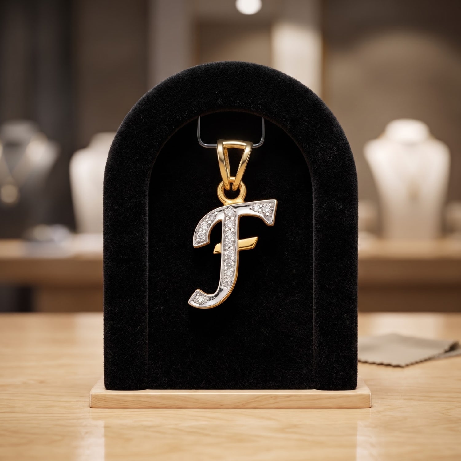F-Initial Lab Grown Diamond Pendant