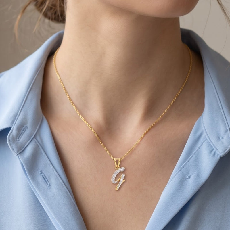 G-Initial Lab Grown Diamond Pendant
