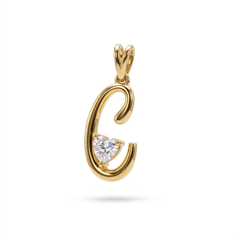 Cursive Charm Lab Grown Diamond Pendant
