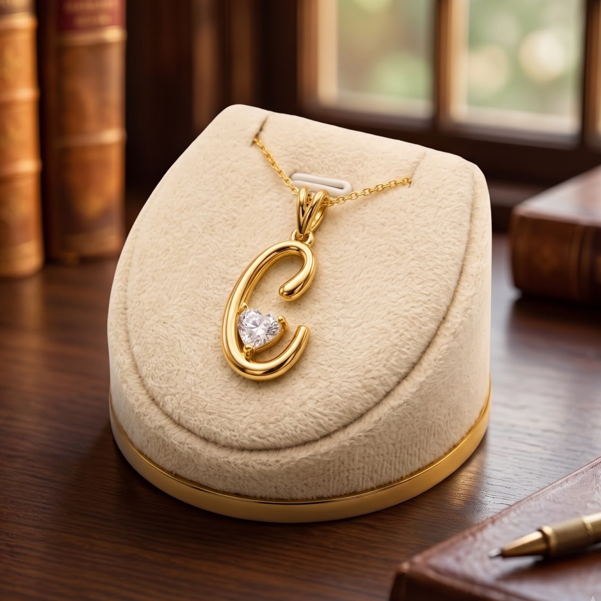 Cursive Charm Lab Grown Diamond Pendant