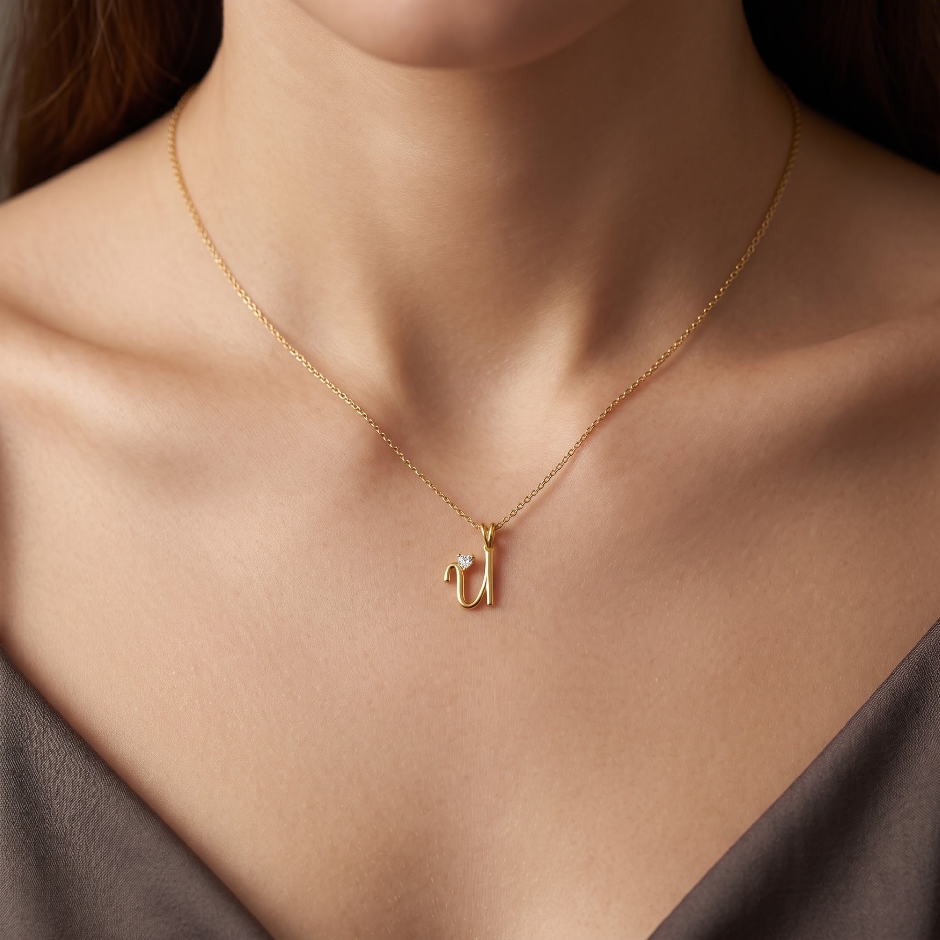 Unison Heart "U" Lab Grown Diamond Pendant