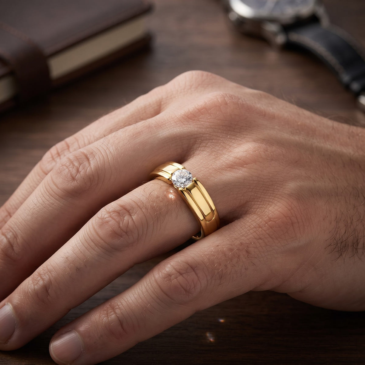 Orbit Groove Lab Grown Diamond Ring