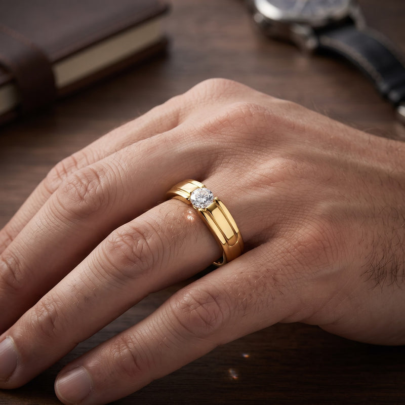Orbit Groove Lab Grown Diamond Ring