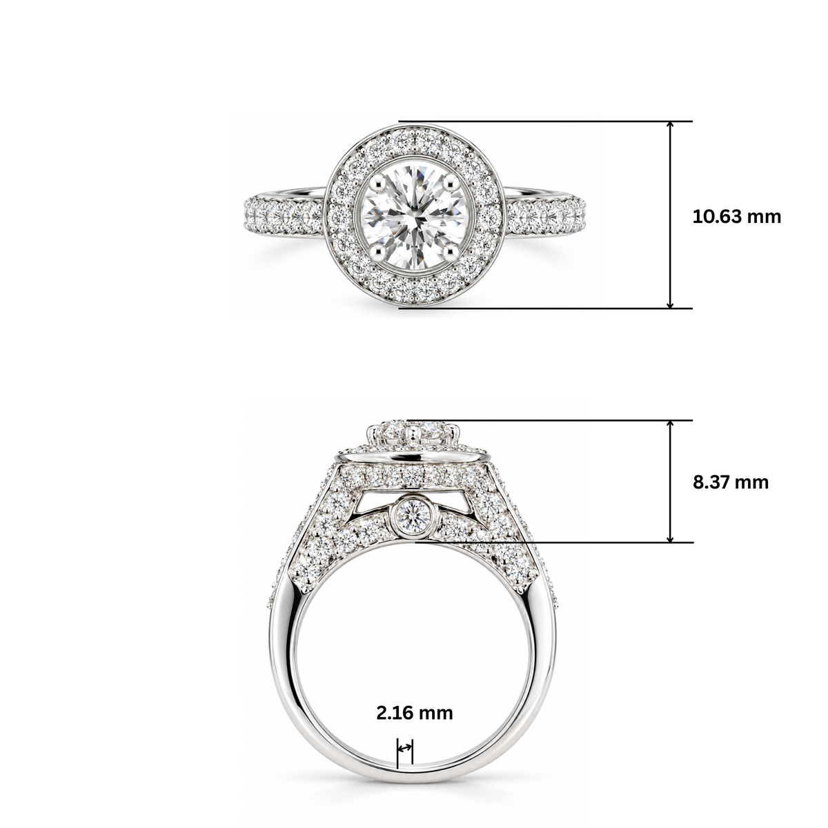 Elegant Radiance Halo Lab Grown Diamond Ring