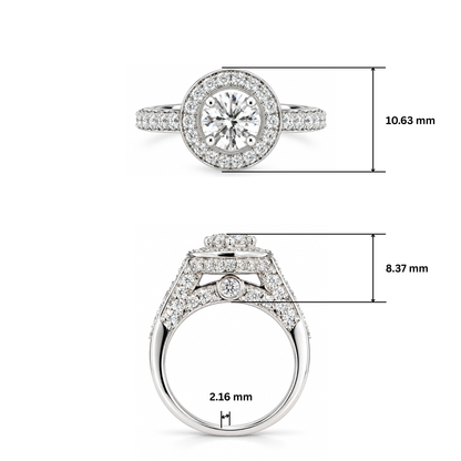 Elegant Radiance Halo Lab Grown Diamond Ring