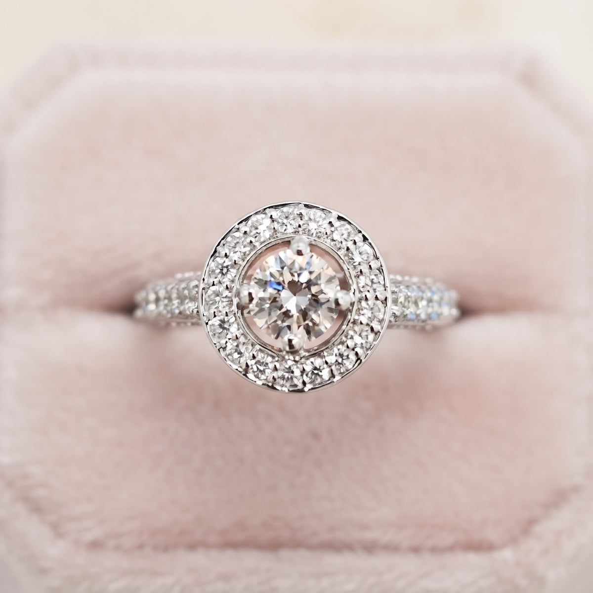 Elegant Radiance Halo Lab Grown Diamond Ring
