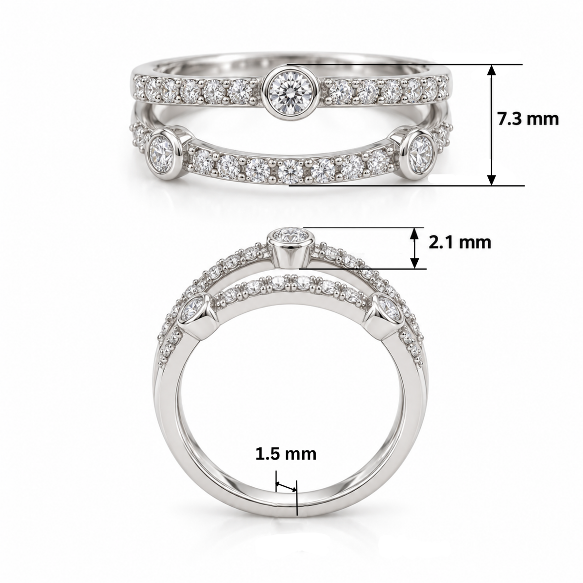Solenne Twin Spark Lab Grown Diamond Ring