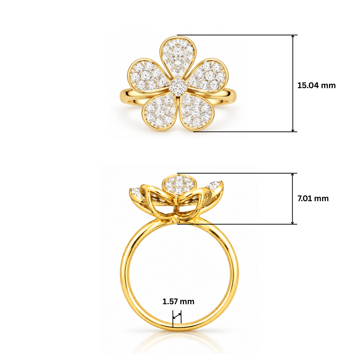 Golden Flora Lab Grown Diamond Ring