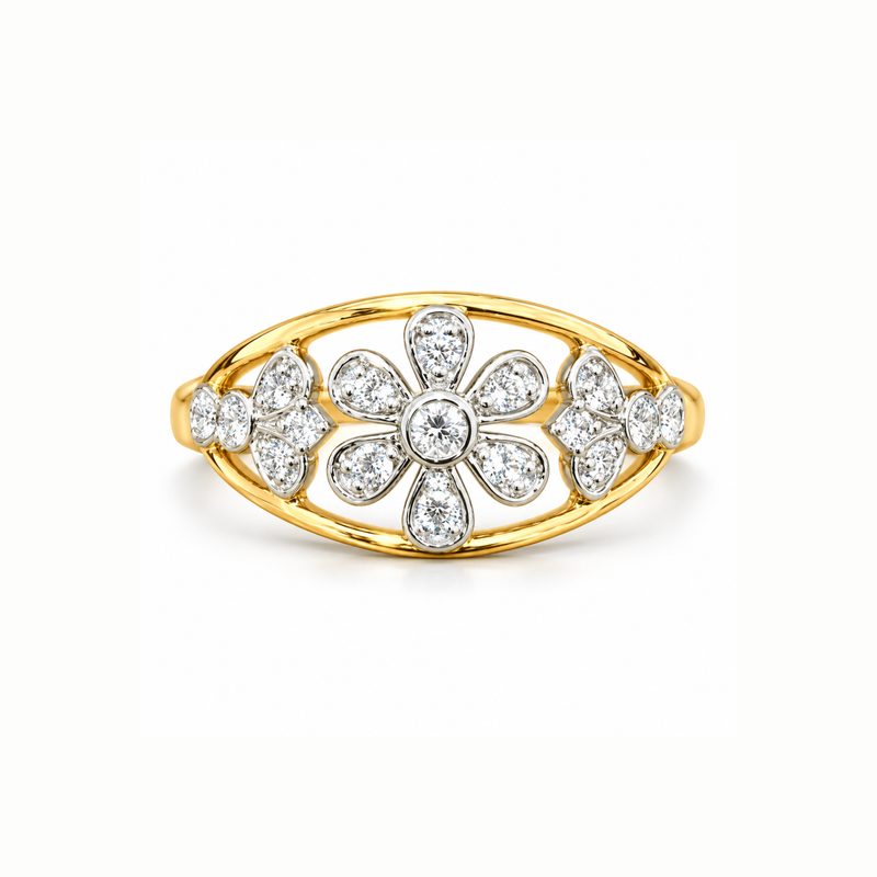 Floral Medallion Lab Grown Diamond Ring