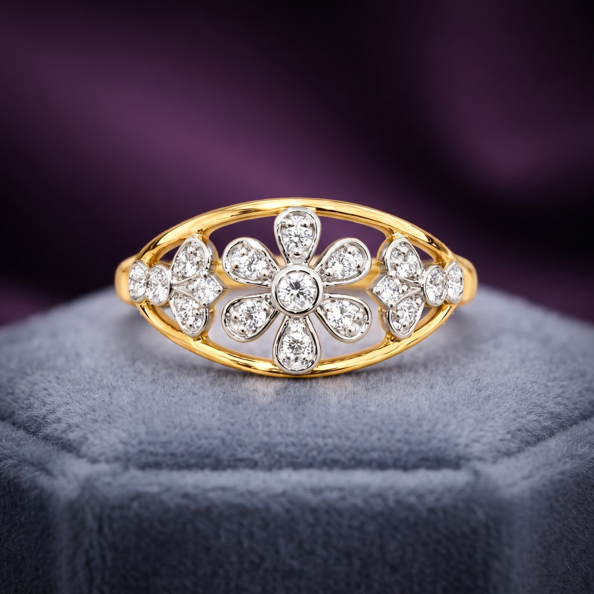 Floral Medallion Lab Grown Diamond Ring