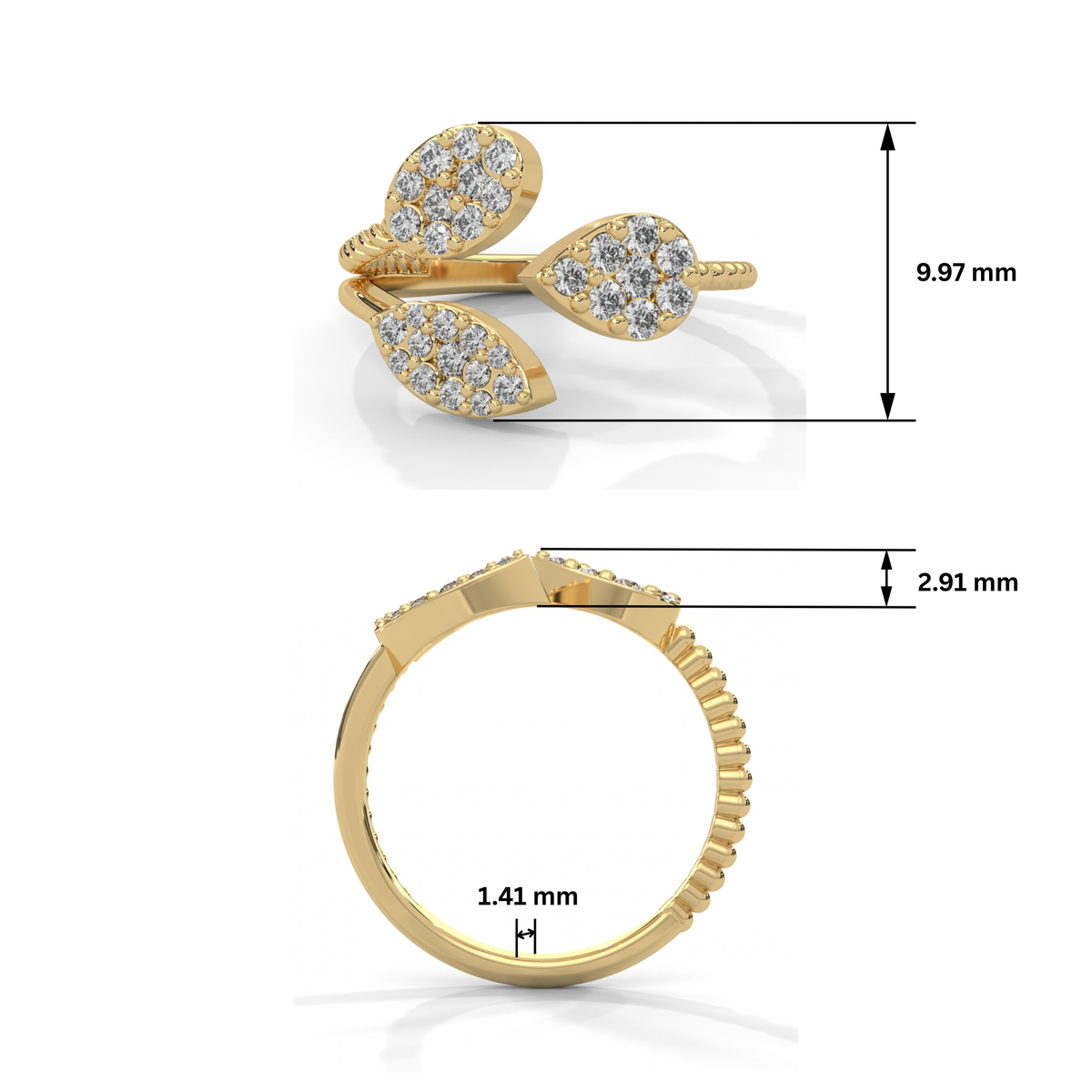 Enchanted Leaf Lab Grown Diamond Ring