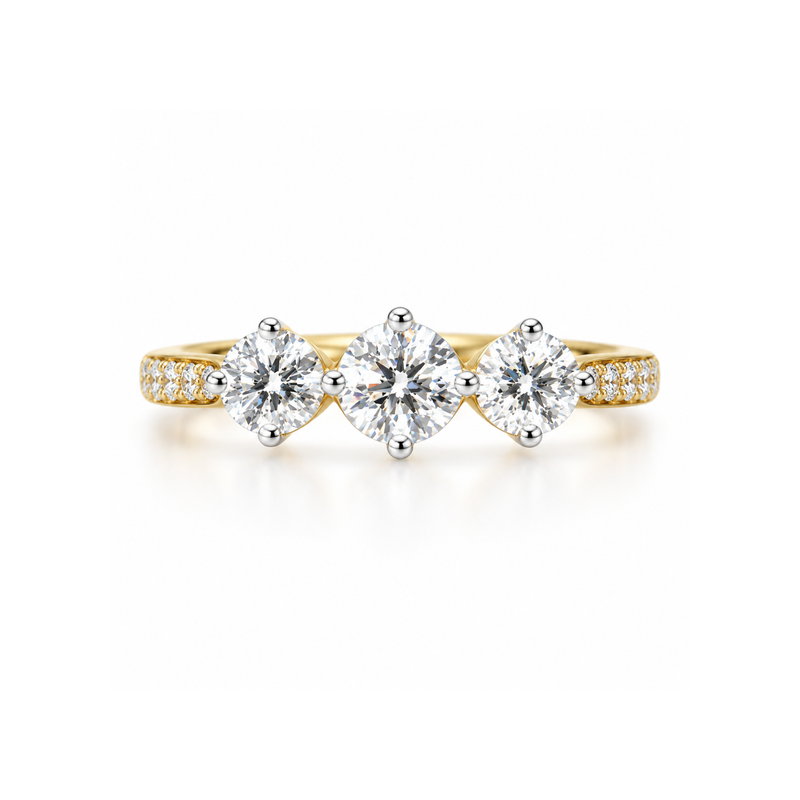 Sunlit Trinity Lab Grown Diamond Ring